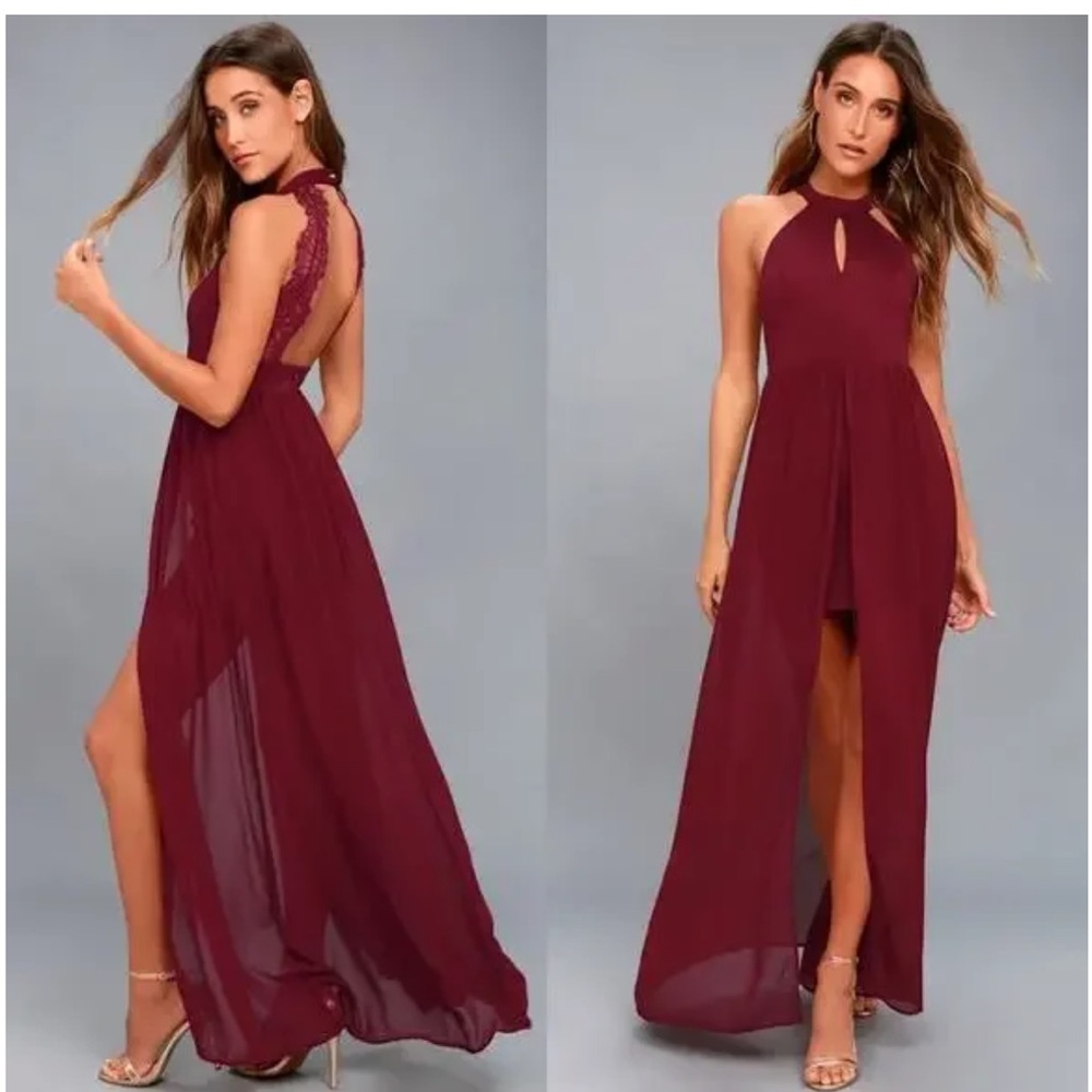 Lulu's Burgundy My Beloved dress size M